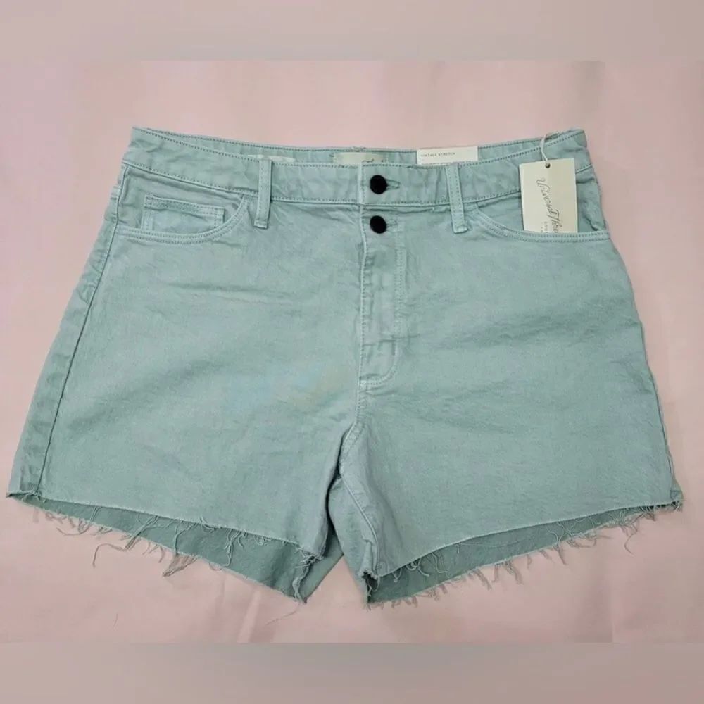 Women's High-Rise Vintage Midi Jean Shorts Universal Thread Mint Green size 10